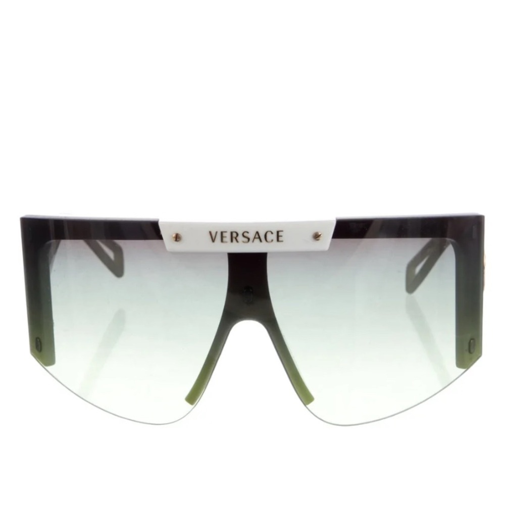 Versace Green Gradient Shield Sunglasses